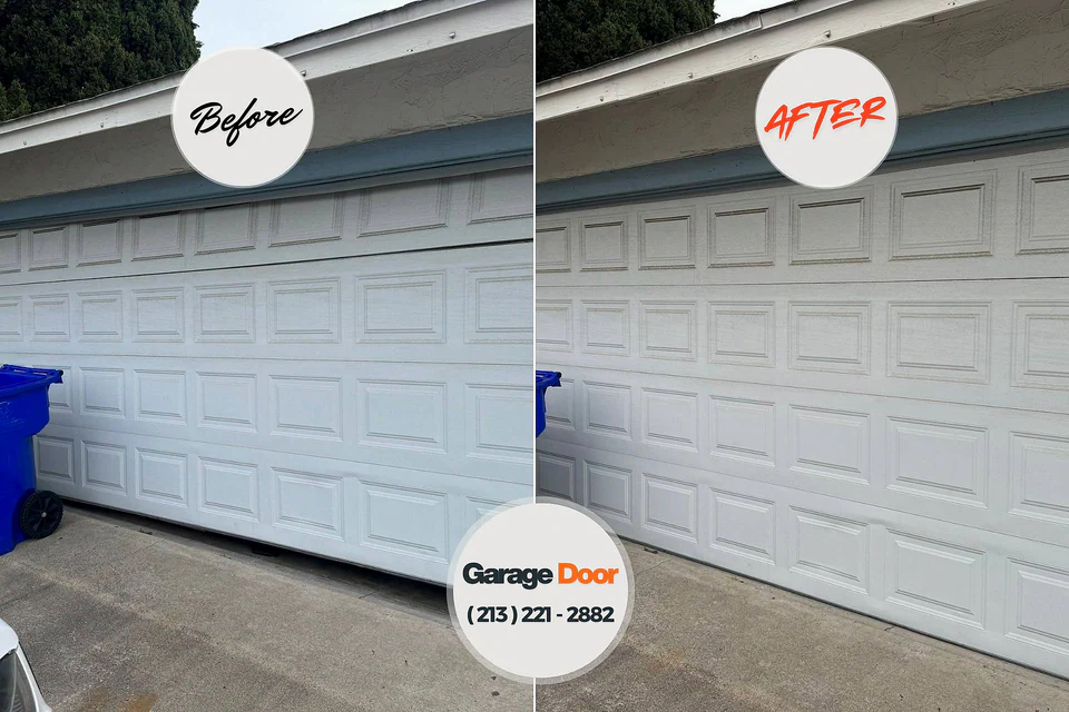 Before and after: garage door repair Madison Heights, VA